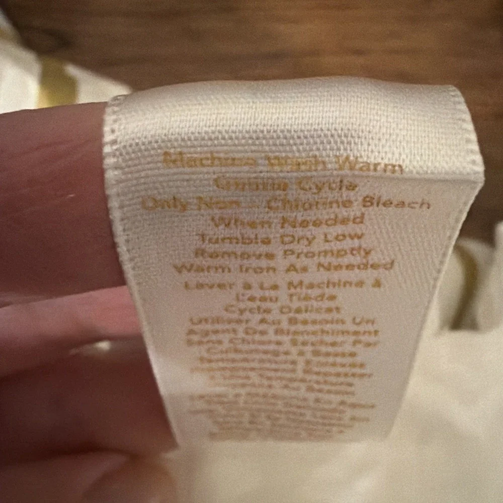 Pottery Barn Teen  Full Emily & Merrit Gold stripe Metallic Dust Ruffle 2 Shams